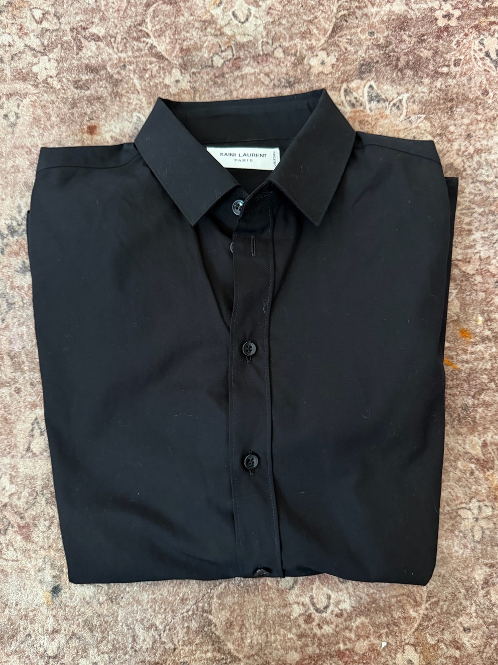 Saint Laurent Black Button-Front Dress Shirt